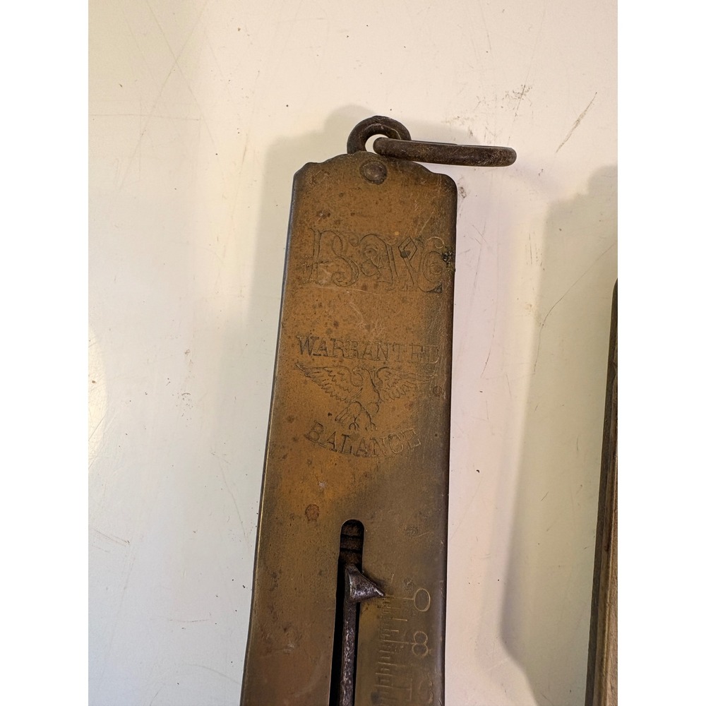 Vintage B&W Co Brass Spring Balance Scales Set of 2 Eagle Star Warranted Balance - Picture 3 of 8